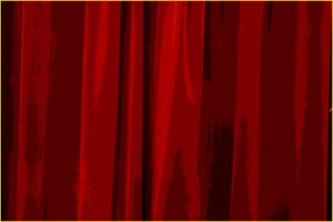 red curtains