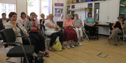 Wakefield Library audience listening to a reading from 'In the Family'