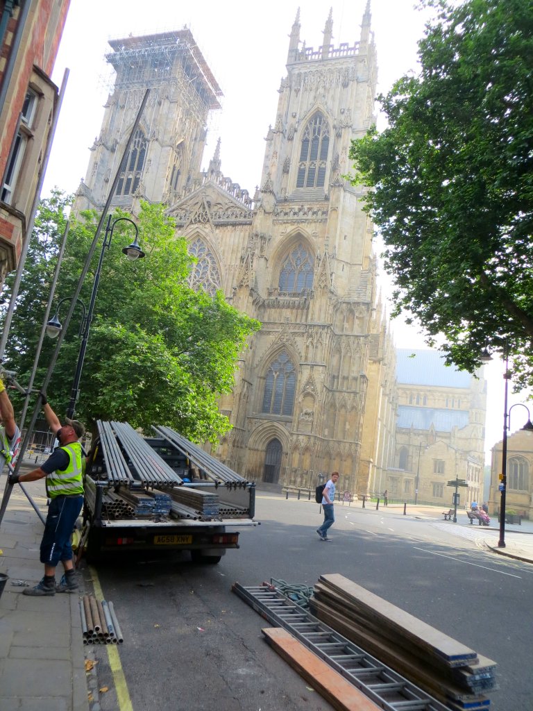 York Minster and scaffolders