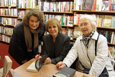Signing Sausage Hall for Elaine and Sheila at Walkers, Stamford