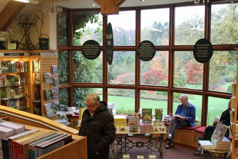 The lovely bookshop reading area